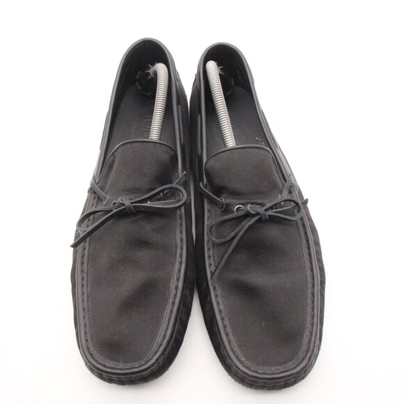 Tod's Driving Loafers Men's Size UK 10 Slip On Black Shoes Bow - Picture 2 of 9